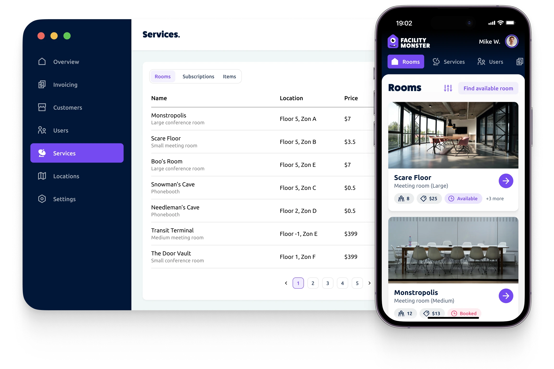 Image showing dead simple bookings in Facility Monster